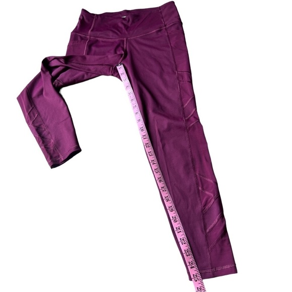 Victoria’s Secret Sport Knockout Maroon Mesh Panel Leggings Pockets, Medium - Picture 10 of 10